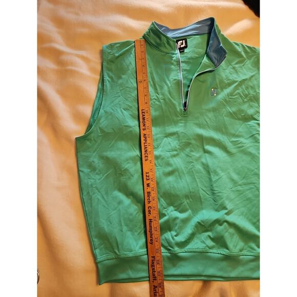 Mens FootJoy Golf 1/4 ZIP Vest, Size: XL, Green Mock Neck - Picture 6 of 7